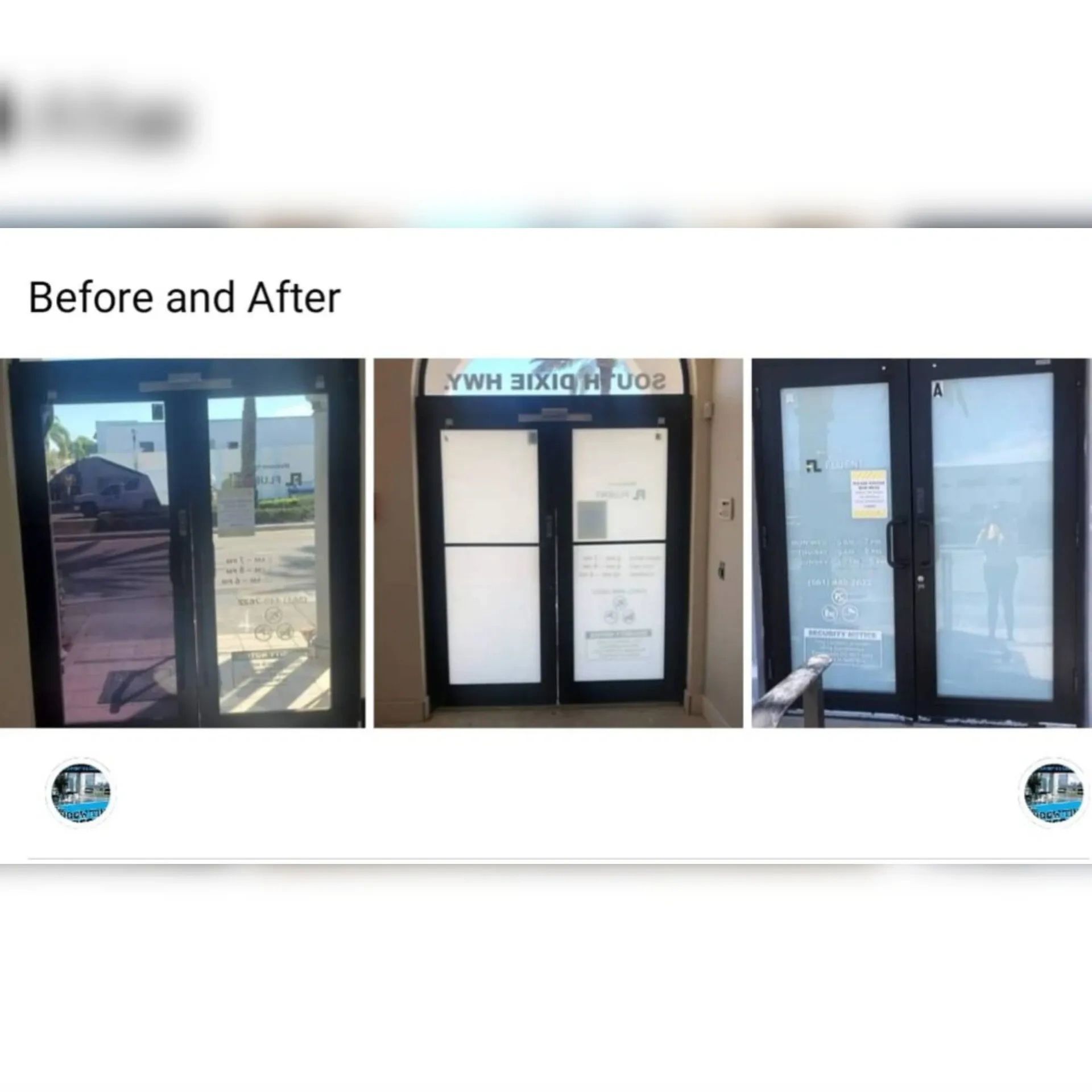 Before and after window tinting installation comparison